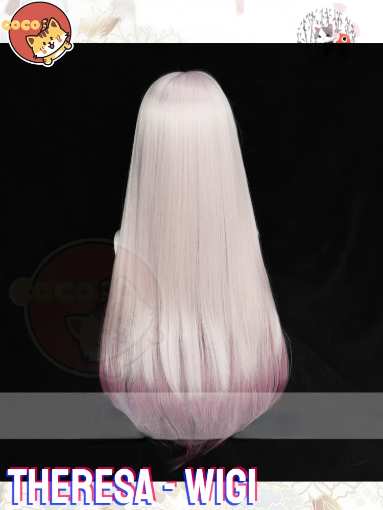 Theresa Cosplay Wig Game Arknights Theresa Cosplay Theresa Wig Theresa Long Pink Cosplay Wig CoCos