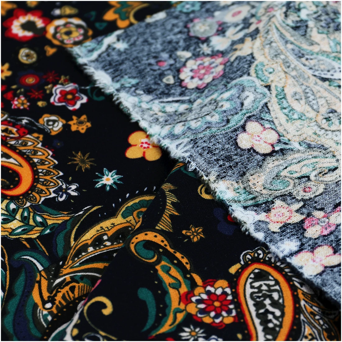 100x145cm Retro Ethnic Paisley Print Cotton Fabric For Sewing Dress By The Meter DIY Handmade Accessories