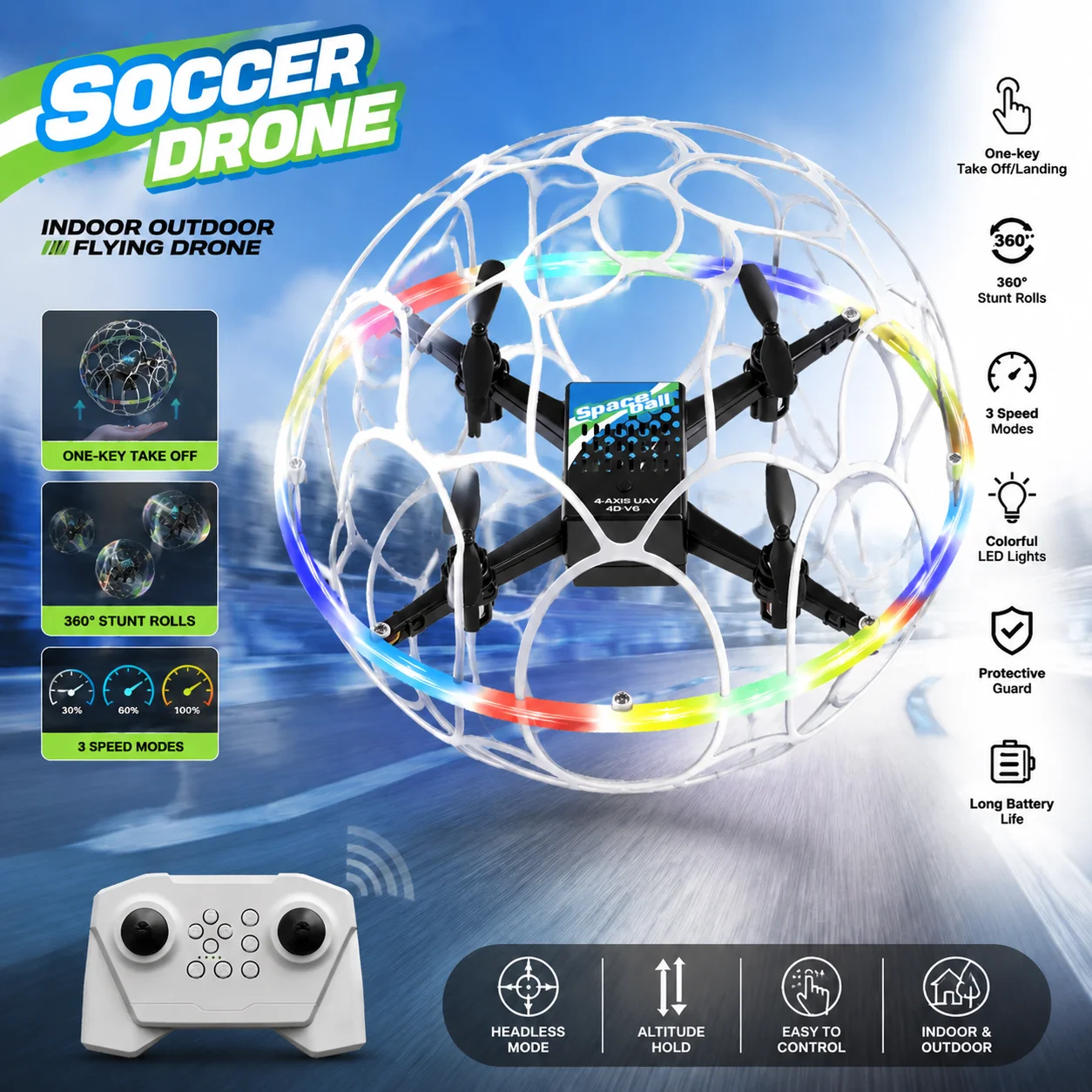 Kids Xbox Toys - Nowy dron piłkarski RC z WiFi