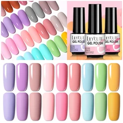 LILYCUTE-esmalte de uñas de Gel UV con purpurina, barniz de Gel semipermanente de Color desnudo, capa superior mate, barniz de Gel treble, 7ml