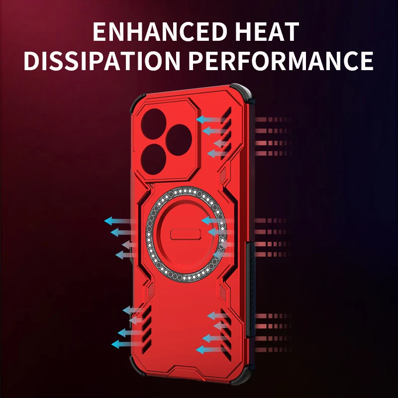 

Luxury Detachable Heat Dissipating Metal Phone Case For Huno 200 400 Lite Pro X60 X9C Smart Magnetic Shockproof Protect Cover