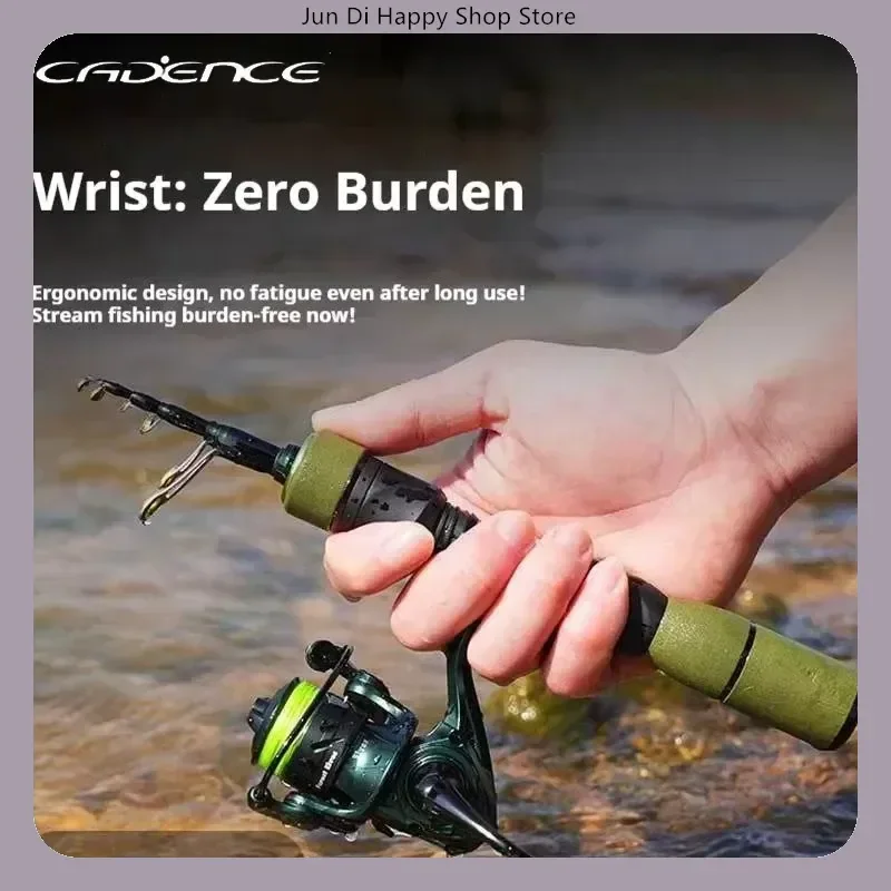 Cadence Mini Telescopic Lure Rod Ultra Light Ultra Short Portable Multi-Section Stream Fishing Travel Backpack Rod Pole Tackle