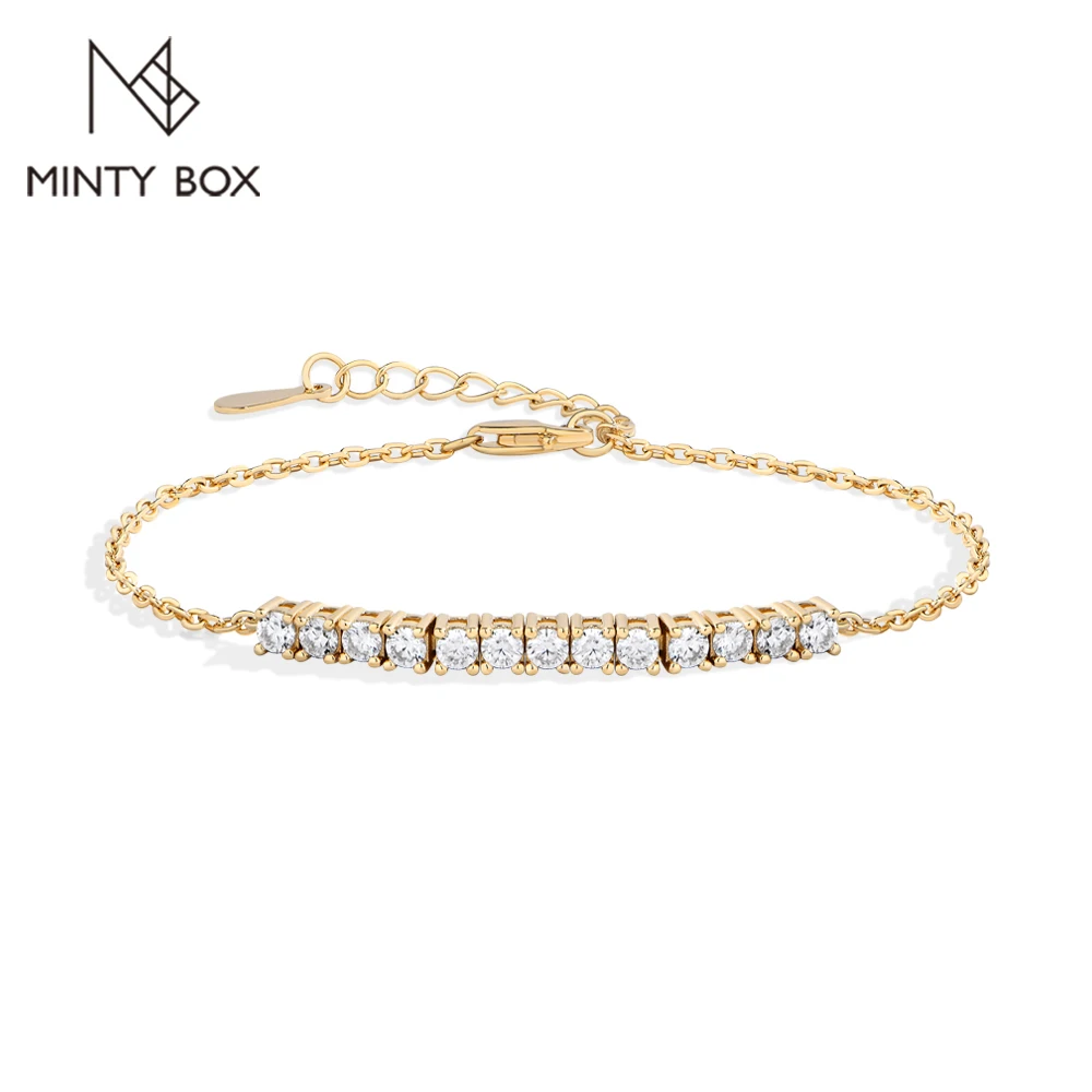 

Браслеты MINTYBOX S925 из стерлингового серебра с муассанитом для женщин, регулируемые, 16-19 см, с лабораторными бриллиантами, ювелирные украшения, подарки для нее