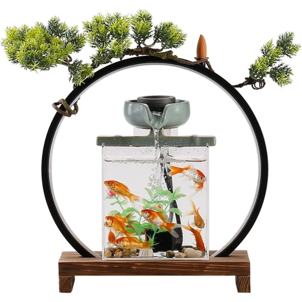 

Керамический настольный фонтан Ecqizer Prosperity: современный декор для гостиной в китайском стиле для дома, подарков и улучшения фэн-шуй