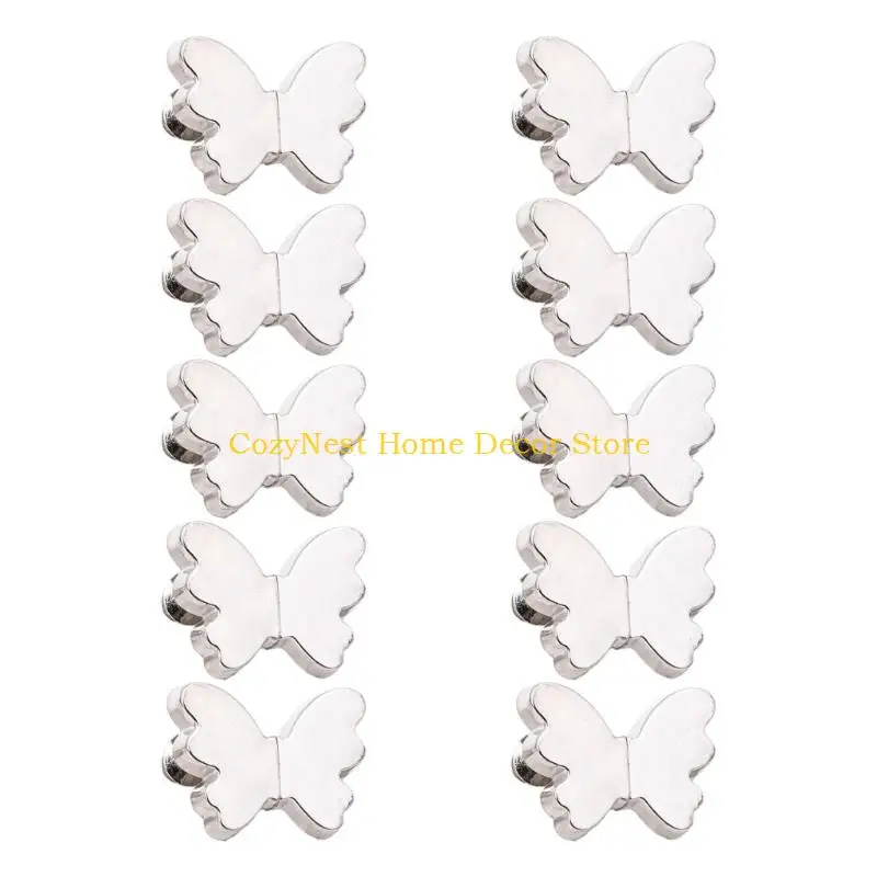 92MF 10PCS Butterfly Shape Curtain Magnetic Clip Alloy Texture Strong Hold Curtain Holdbacks for Home Hotel Office