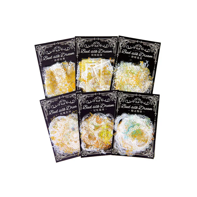 

Набор из 6 упаковок милых канцелярских наклеек с кружевным узором для скрапбукинга, альбомов, джанк-журналов, ежедневников и планеров