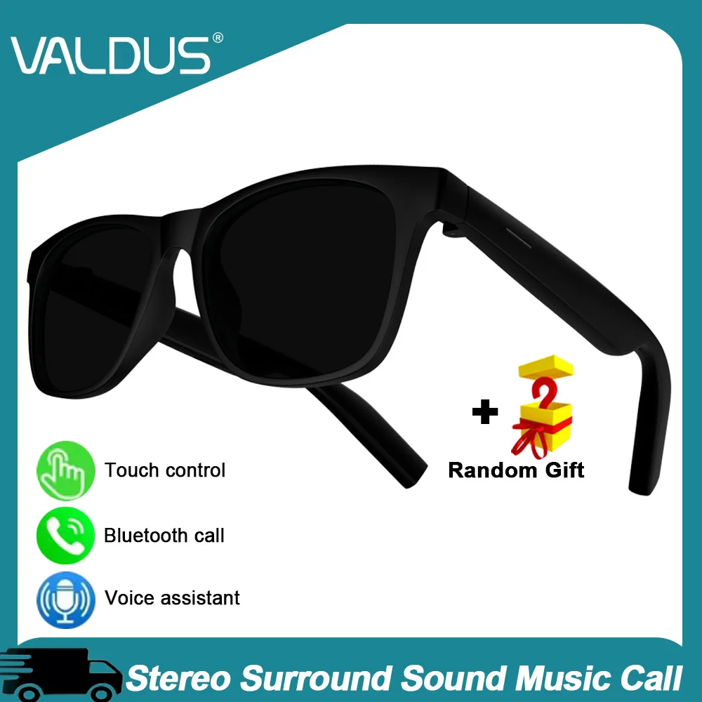 

VALDUS 2025 Новые умные очки D11 Plus с сенсорным управлением, Bluetooth-вызов, музыка, полуоткрытый стереоскопический объемный звук, умные солнцезащитные очки