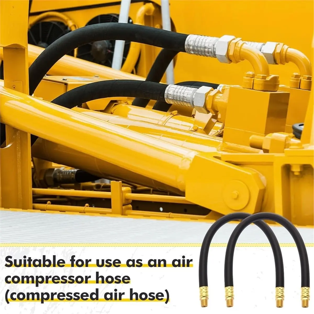 2 Pcs 18 Inch Short Air Compressor Hose 1/4