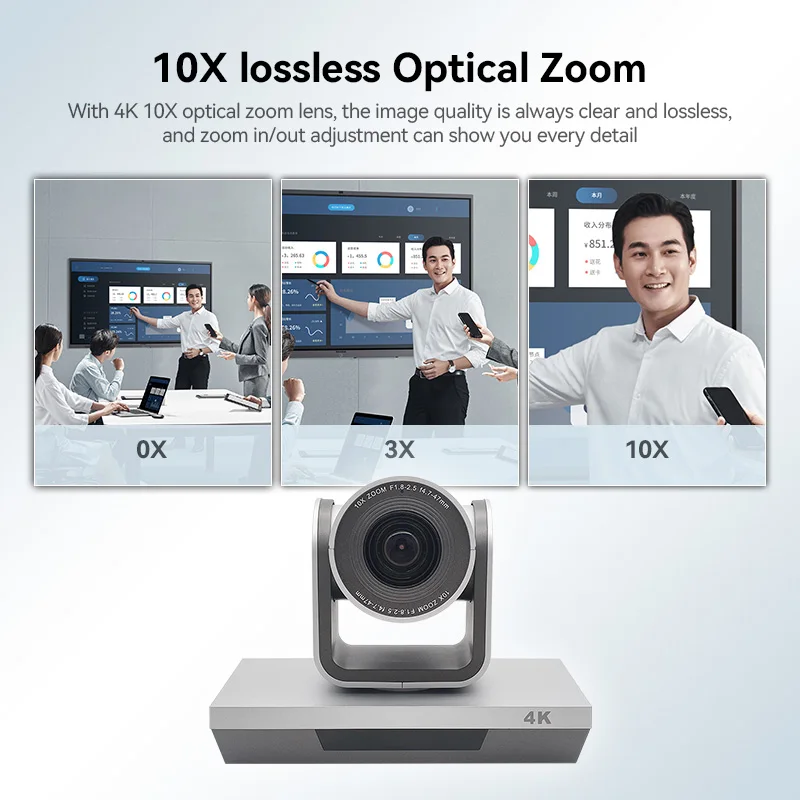 PTZ Camera 4K 10X Optical Zoom HDML With USB for Church Audio Conference System