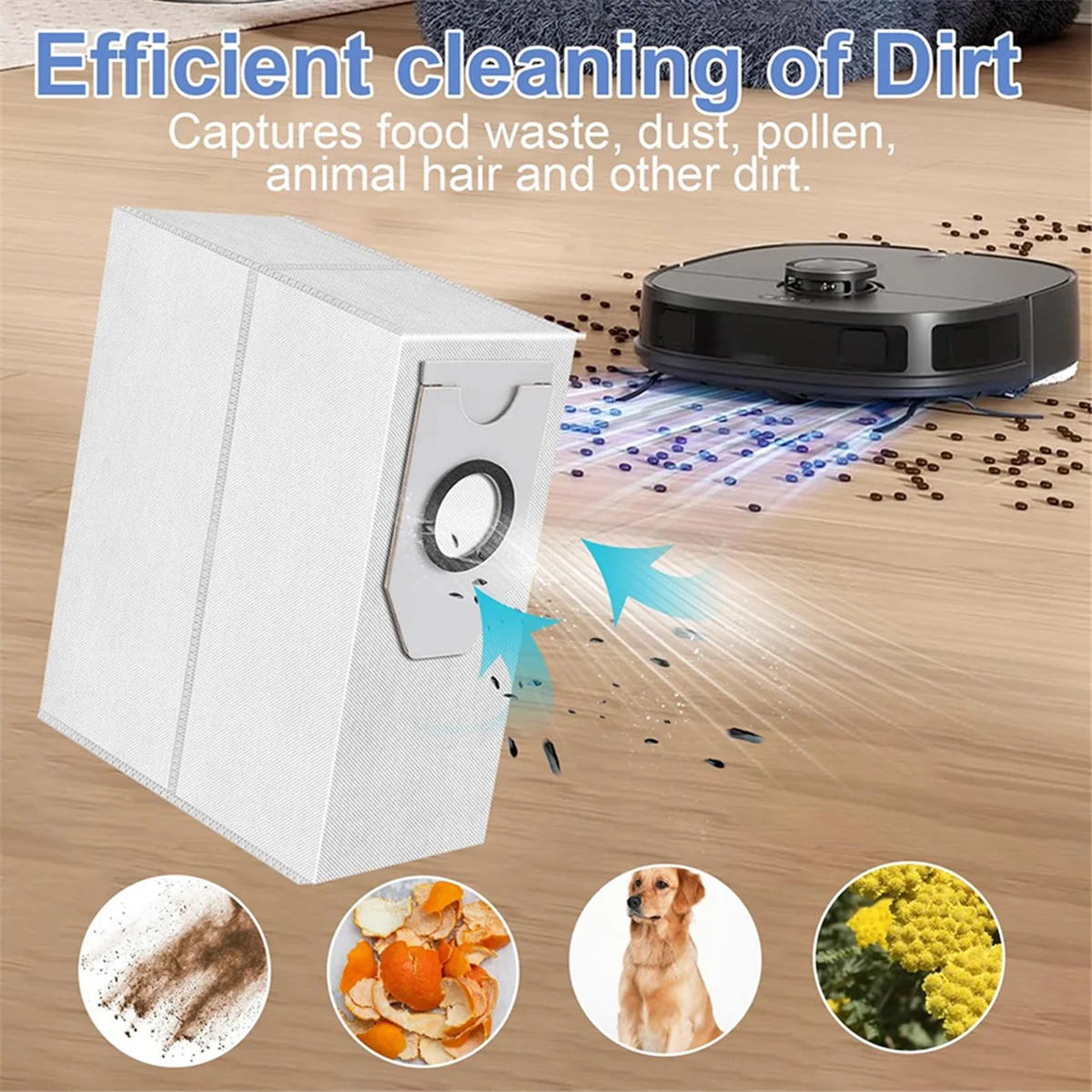 أكياس الغبار لملحقات المكنسة الكهربائية الروبوتية Eureka J12 Ultra، استبدال قطع غيار كيس النفايات