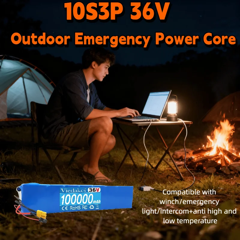 

10S3P 36V 100Ah : Perfect for Solar Storage, Backup Power & Marine Use – Large Capacity to Keep Devices Running During Outages