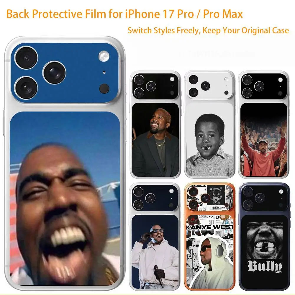 

Rapper K-Kanyes W-West Premium Skin Wrap for iPhone 17 Pro/Max, Back Frame Camera Protective Decal (Not Case)