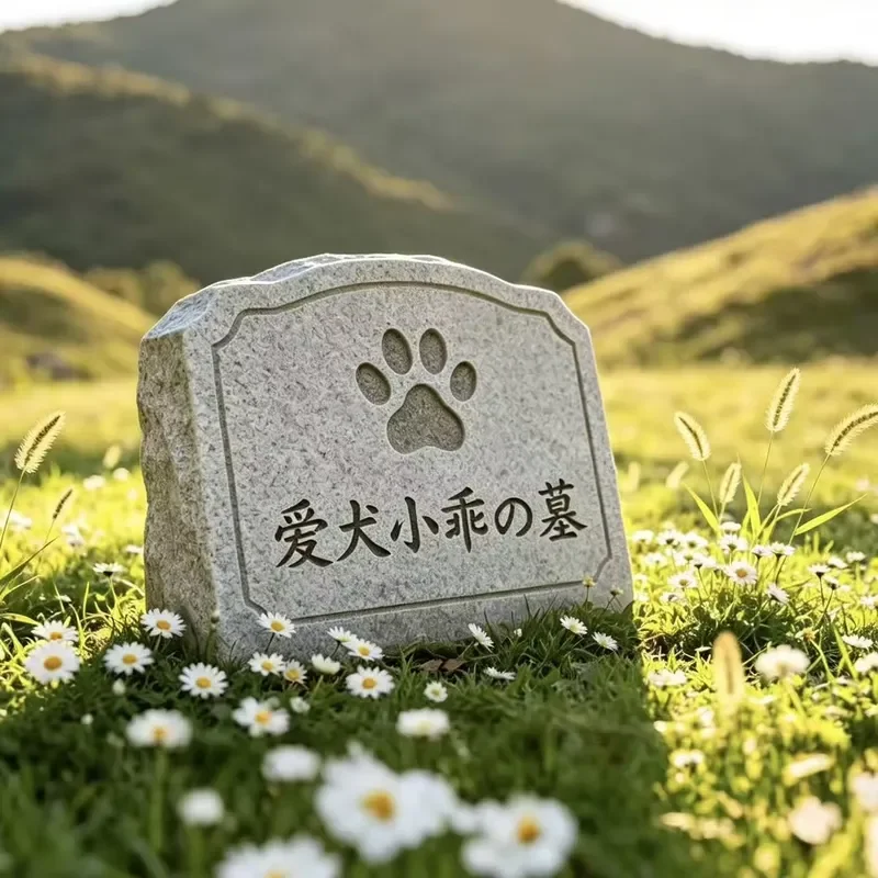 Personalized Granite Pet Memorial Stone Paw Print Grave Marker Engraved Tombstone for Dog Cat Outdoor Garden Keepsake Plaque
