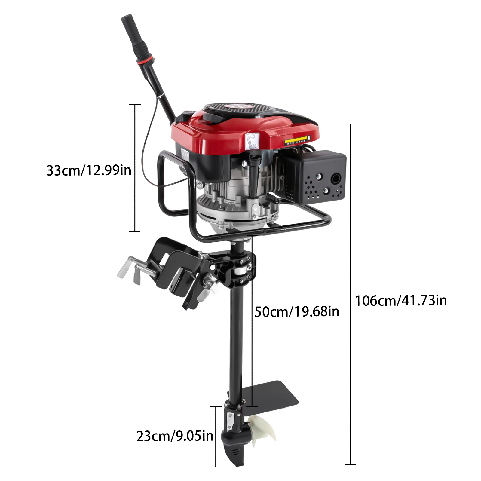 4ストローク船外機,8hp,196cc,4500rpm,インフレータブル漁船エンジン,ガソリン式,手動始動,tci空冷システム