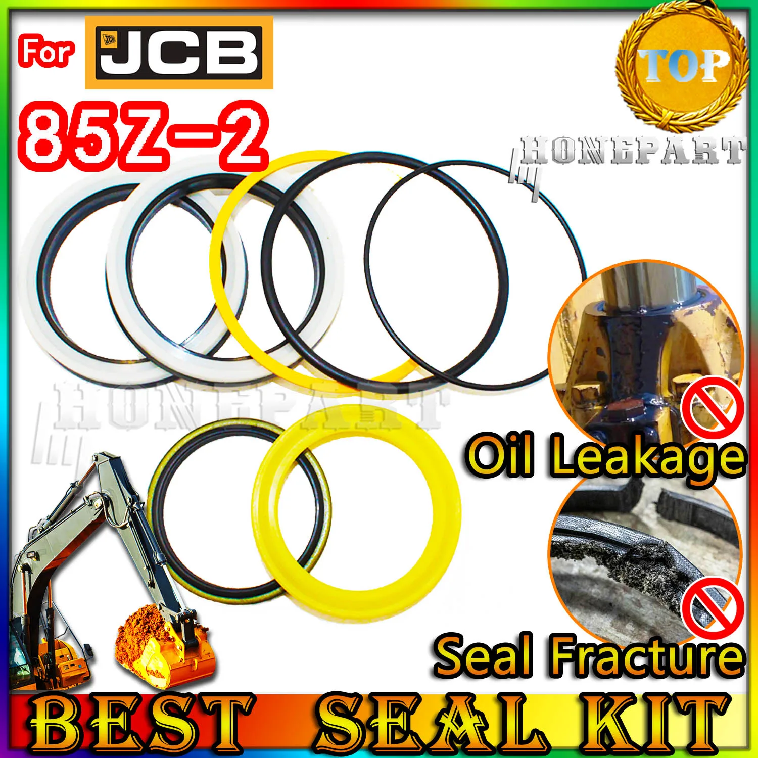 For JCB 85Z-2 Oil Seal Repair Kit Boom Arm Bucket Excavator Hydraulic Cylinder 85Z 2 POSITIONING Backhoe Breaker Steering type