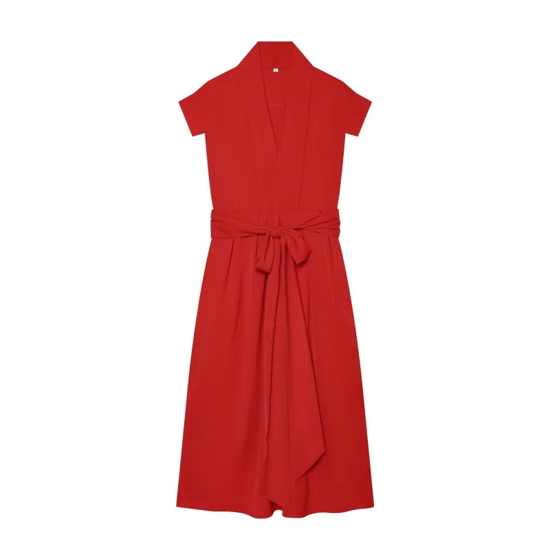 Women 2026 Summer New Collection Dress With Belt Slim Fit High Waist High Quality Party Wedding Fashion Vacation Evening Dress