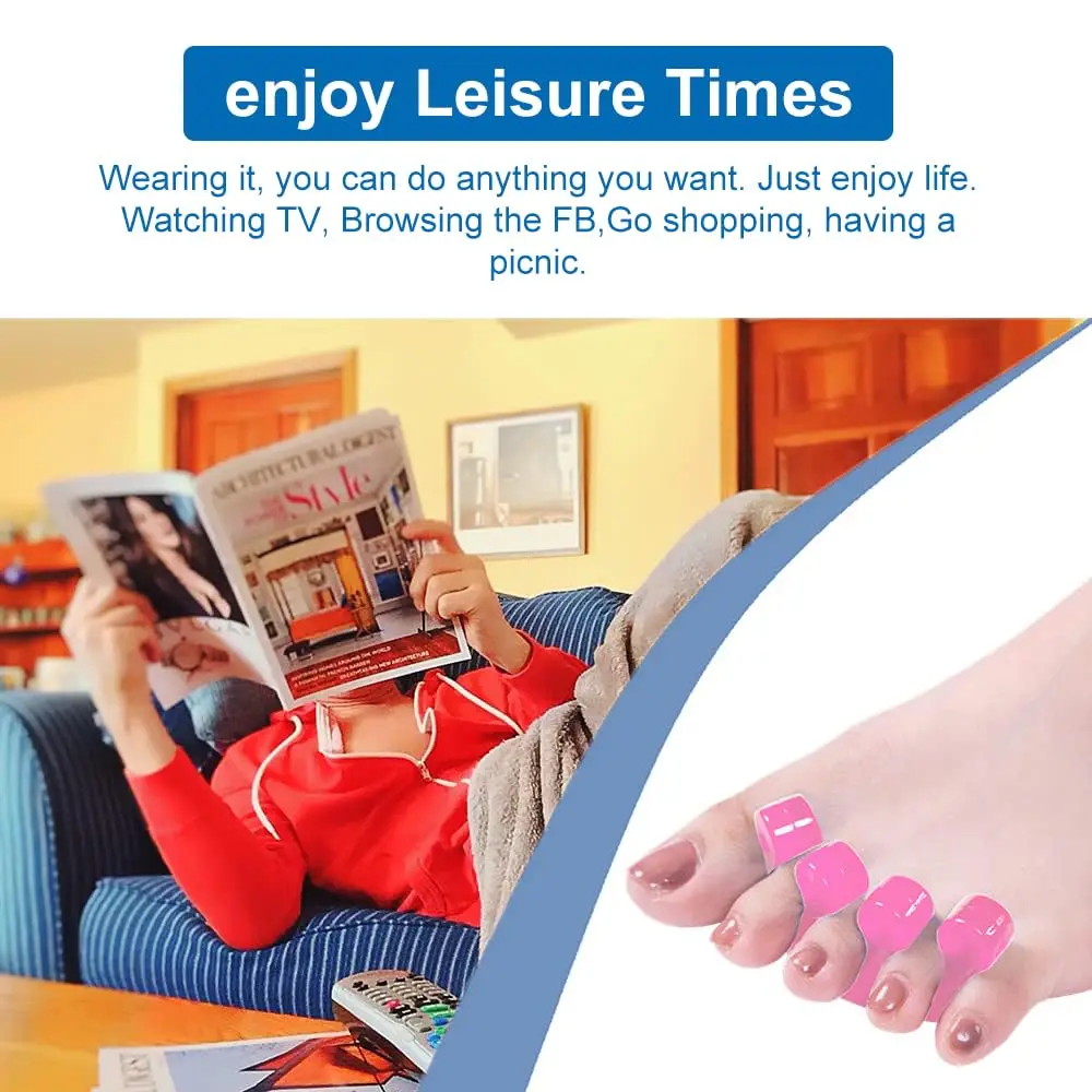 سيليكون تو فواصل الورم مصحح للنساء الرجال أدوات طلاء الأظافر العظام تو الفواصل لأصابع القدم المتداخلة المطرقة