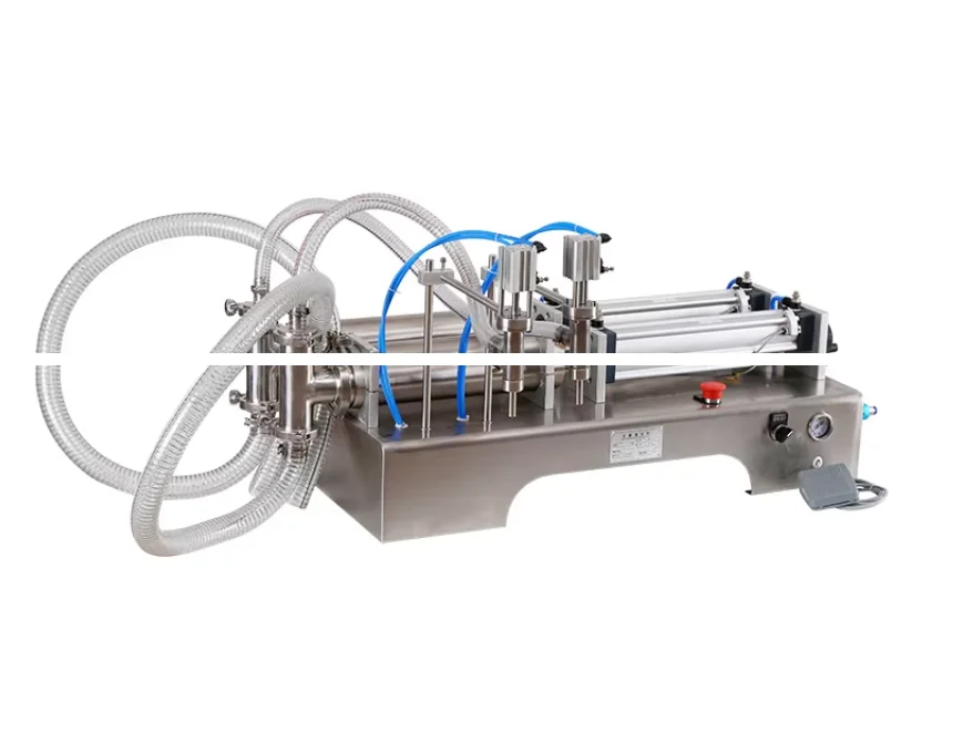 Semi Automatic Double Head Pneumatic Piston Filler Plastic Water Bottle Cooking Oil Liquid Chemicals Hand Soap Filling Machine