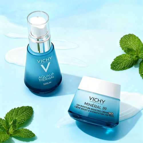 Vichy Mineral 89 potenciador de ácido hialurónico esencia hidratante/crema facial set suero probiótico nutre suavemente la piel