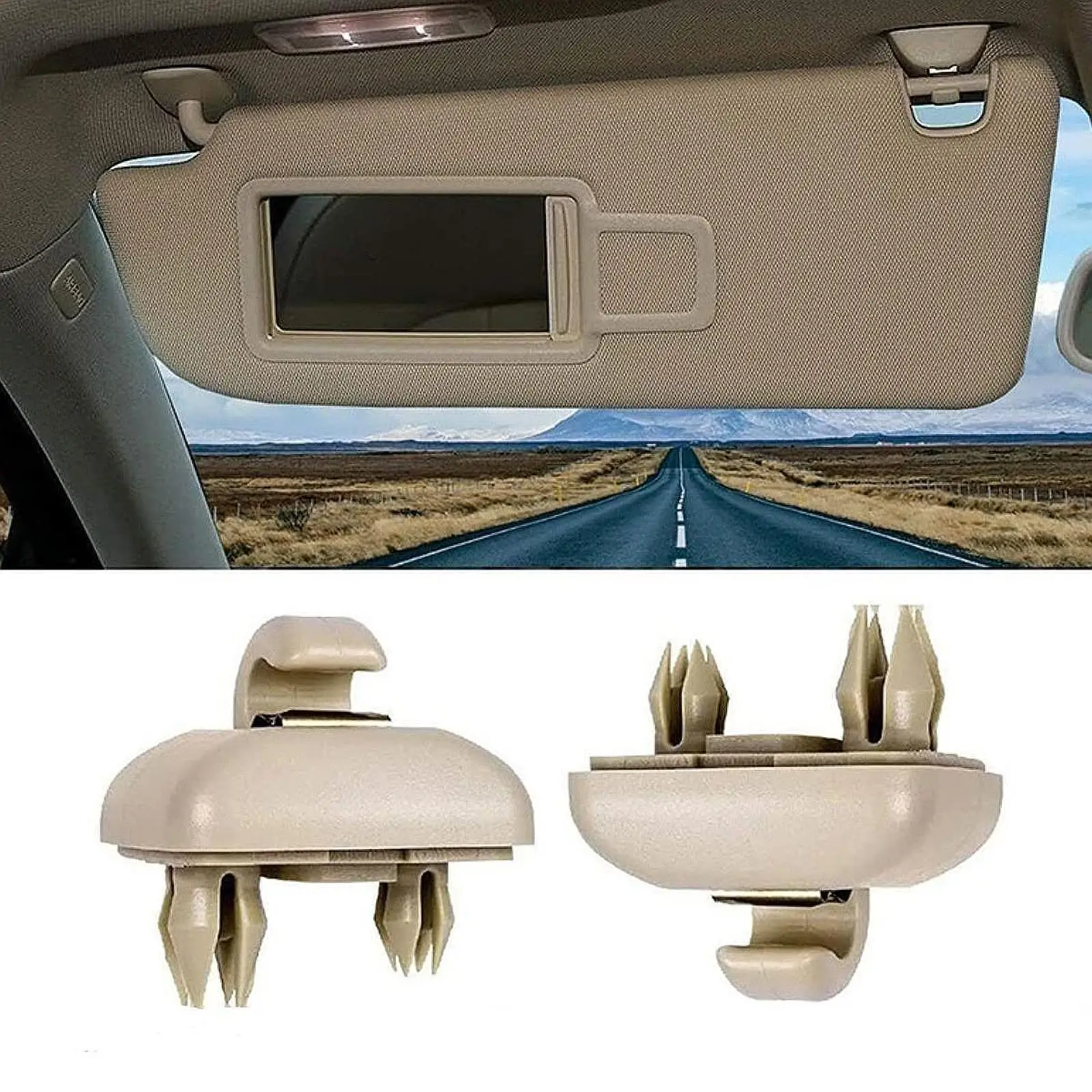 

2 шт. зажимы для солнцезащитного козырька, бежевые 8E0857561, крепежные кронштейны для зеркал макияжа, 8E0857562A 8U0857562 для A1 A3 Q3 Q5 RS3 RS4 RS5