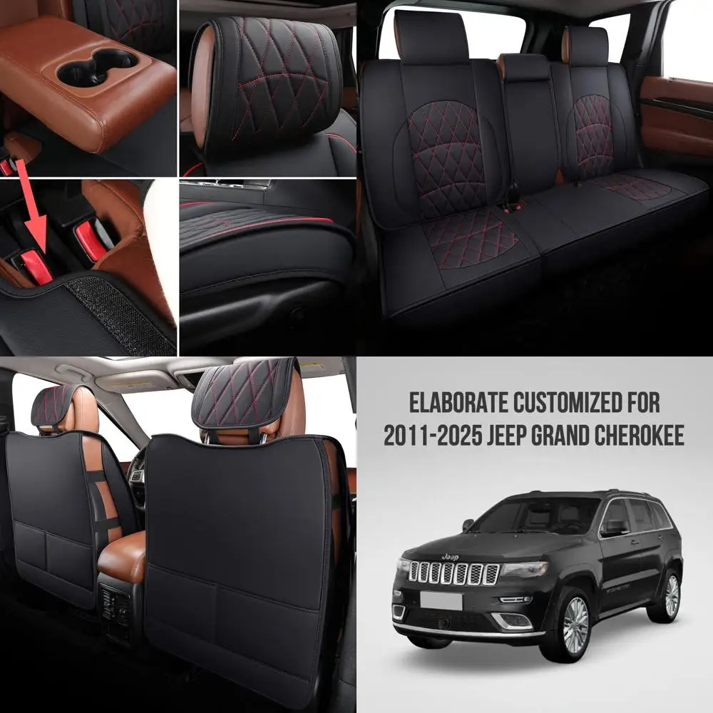 

Чехлы на сиденья, полный комплект, совместимый с Jeep Grand Cherokee 2011-2025, пикапом Laredo Limited Classic SRT, подушка безопасности, совместимая Wa