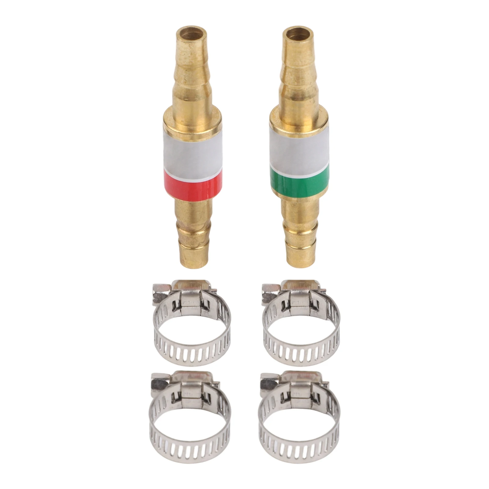 Flashback Arrestors for Oxygen and Acetylene Propane Gas Systems with 4 Stainless Steel Clamps and 8mm Tube Fit