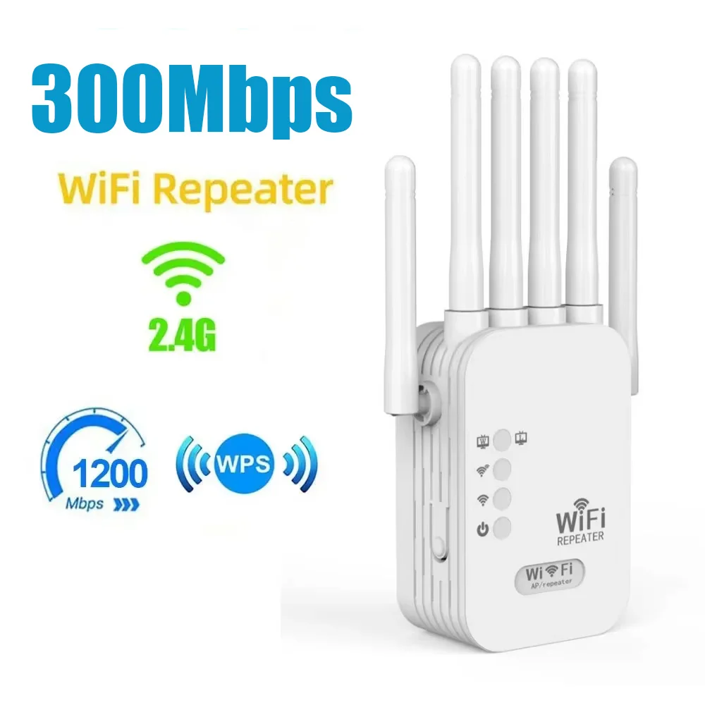 

300Mbps Wireless WiFi Repeater WIFI Range Extender Signal Booster 2.4G Single Band Network 802.11ac WiFi Amplifier Router