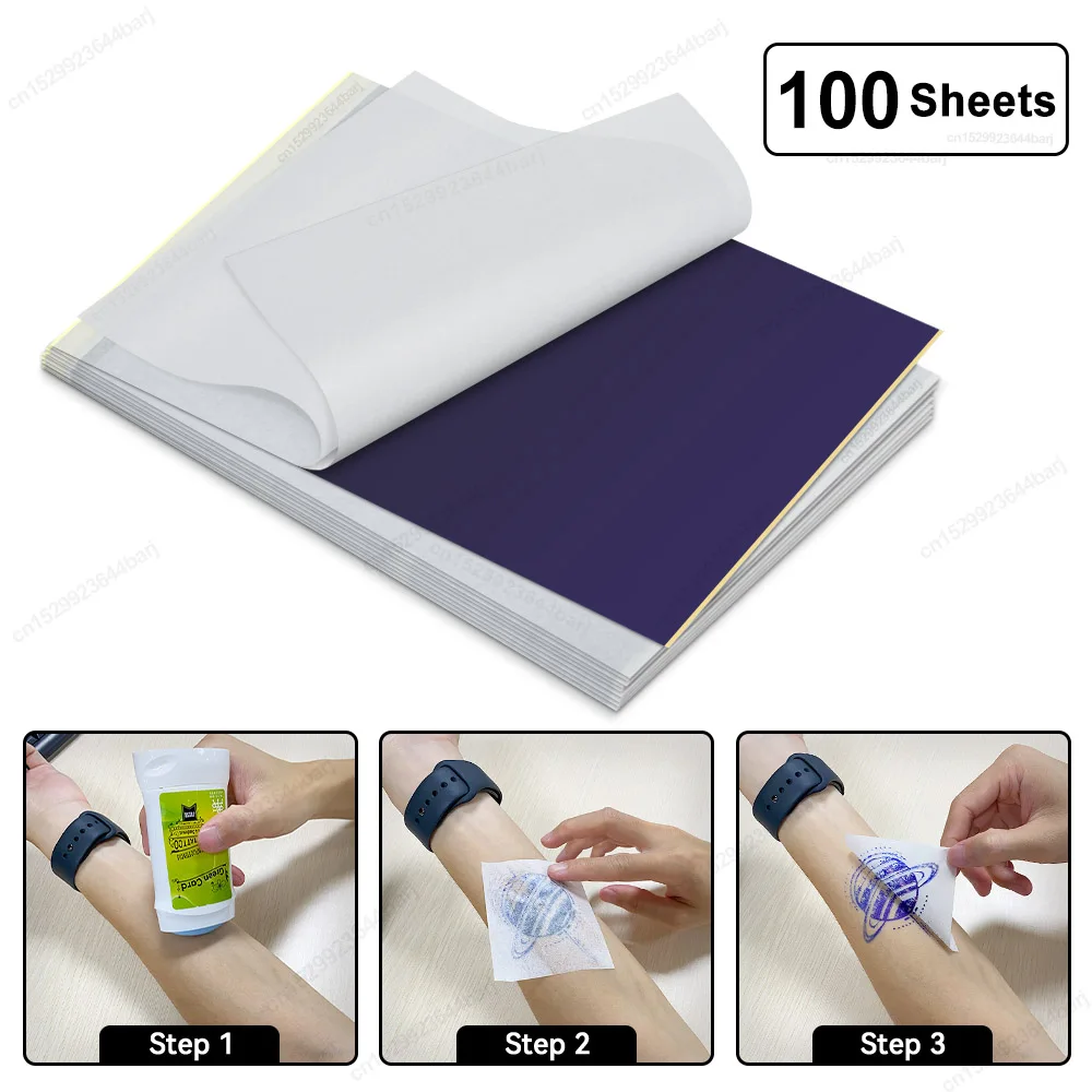 Papel de transferencia de tatuajes de tamaño A4, plantilla de papel térmico para copia de tatuajes, suministros para tatuadores, 10/100 piezas