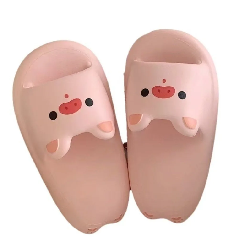 عارضة الكرتون القط خنزير النعال لطيف المضادة للانزلاق Kawaii النعال النساء بحر أحذية لينة وحيد الشرائح الصنادل المنزل #2