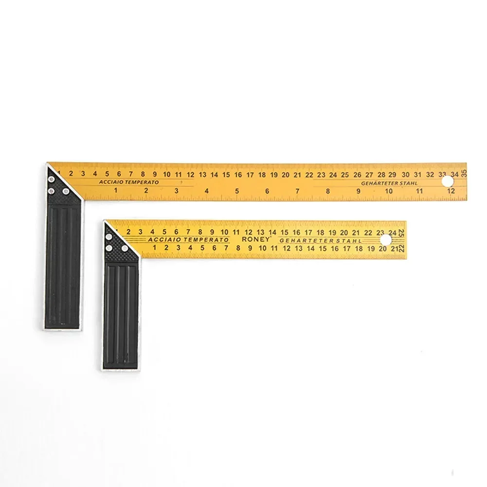 Régua de Ângulo Quadrado em l Régua de 90 Graus de Aço 250 350 mm para Carpintaria Couro Artesanato Teste de Ferramentas Manuais de Medição