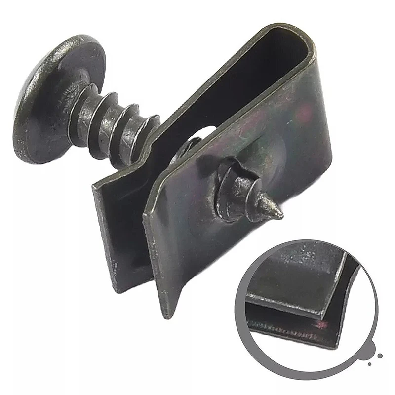 Motorcycle Anti Rust Protection Clip Screws Clip Iron Plates Metal Self Tapping Fasteners For Automobiles Ushaped Clip Screws