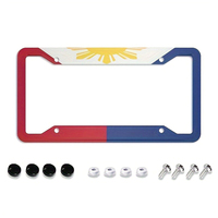 2pcs Premium Aluminum License Plate Frames Durable & Stylish Car Tag Holder Set Corrosion-Resistant Metal