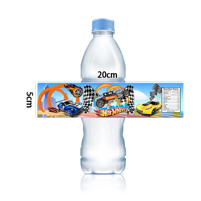 Hot Wheels Car Water Bottle Label Stickers Table Decoration Birthday Party Supplies for Boys Baby Shower Gifts Toys