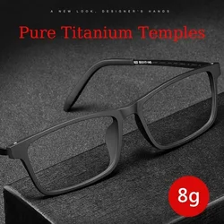 CAIDEROIN TR90  Men's Ultra-light Reading Glasses Women Titanium Lenses Anti-blue Light Business Hyperopia Customization 9015