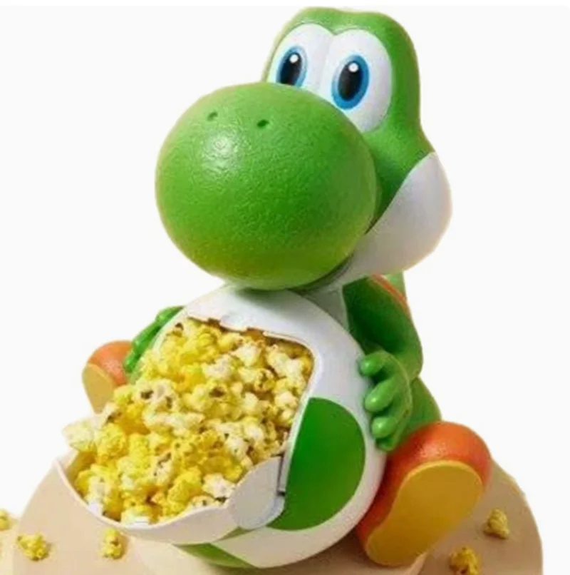 Trendiger Mario Yoshi Popcorn-Eimer Niedlicher Yoshi Ei-förmiger Snack-Aufbewahrungsbehälter Spielthemen-Popcornhalter für Spiele-Fans Geschenke