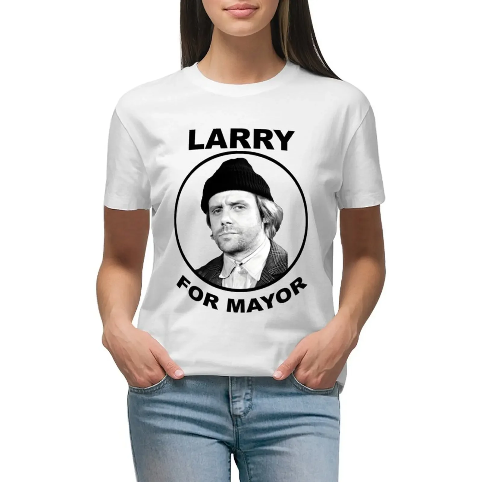 

Newhart T-ShirtLarry for Mayor T-shirt aesthetic clothes summer top graphics t-shirts for Women graphic tees funny