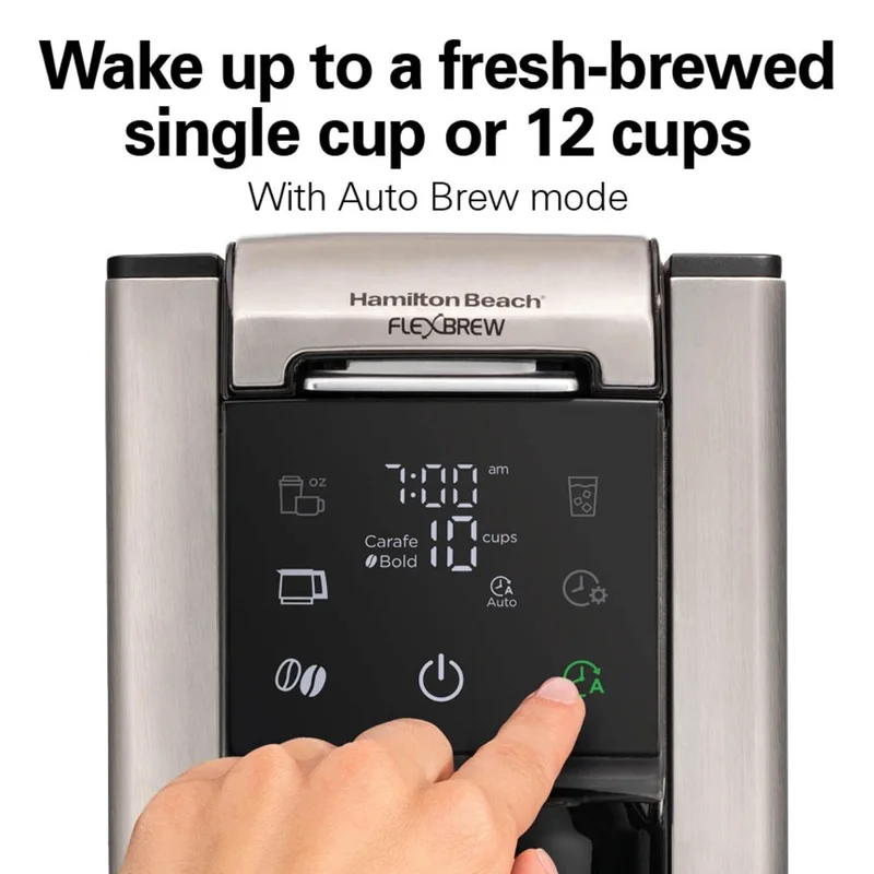 5-in-1 FlexBrew Coffee Maker Single Serve 12 Cup Carafe Touchscreen Fast Brew Auto Brew Bold Regular Options