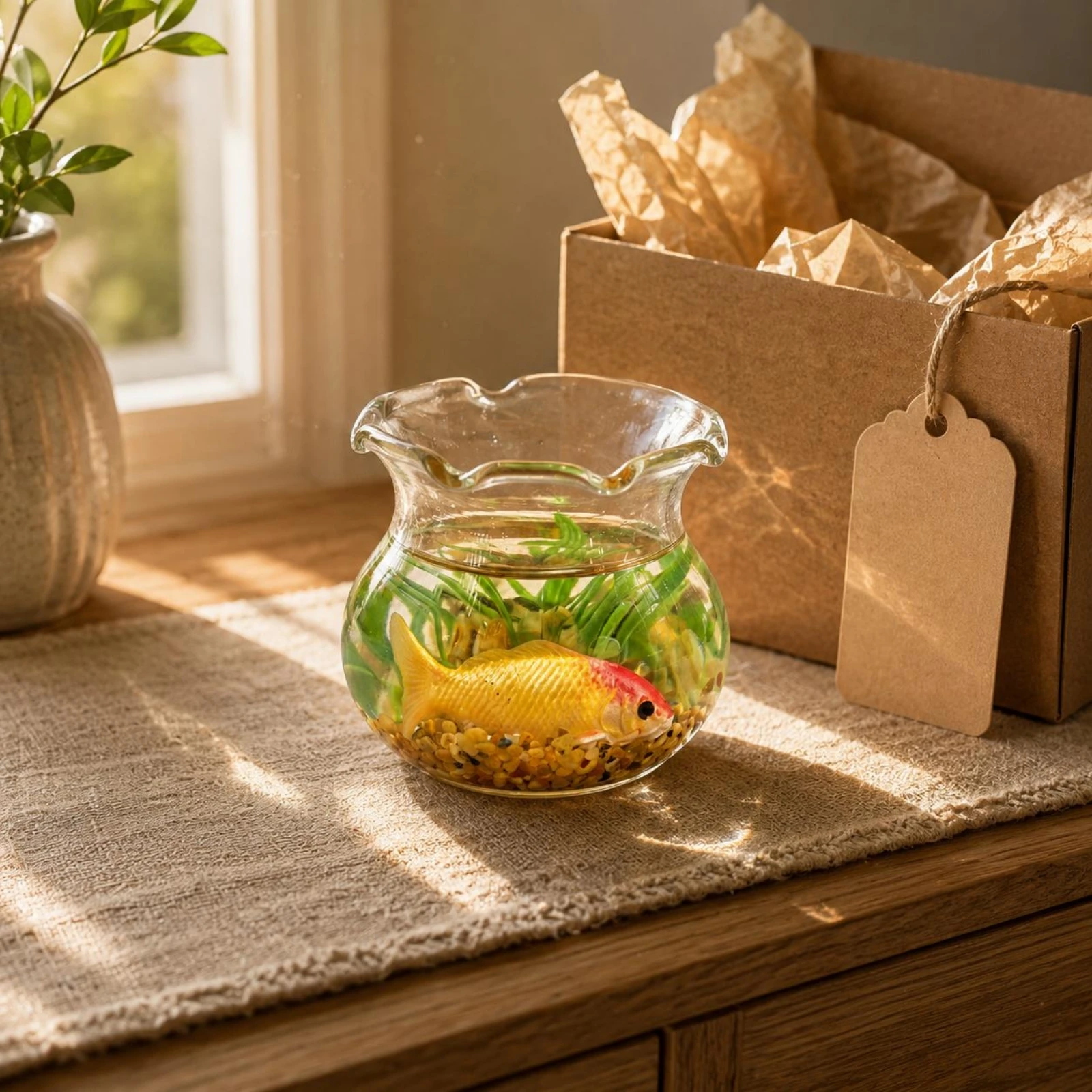 

Dollhouse Aquatic Aquarium Flared Rim Mini Aquatic Bowl Mini Bowl Aquarium Gravel Bottom Scale Aquarium Aquatic Plant
