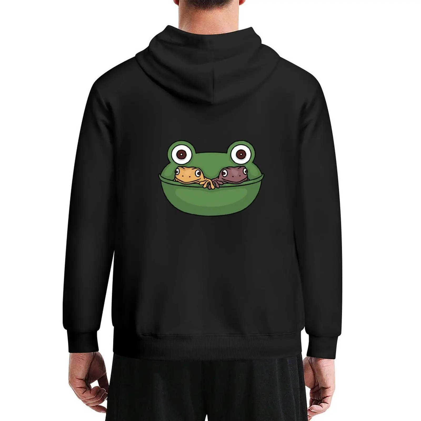 

Frogs holding hands in the froggy soap dish Hoodie korean autumn clothes autumn new products mens clothes men's coat hoodie