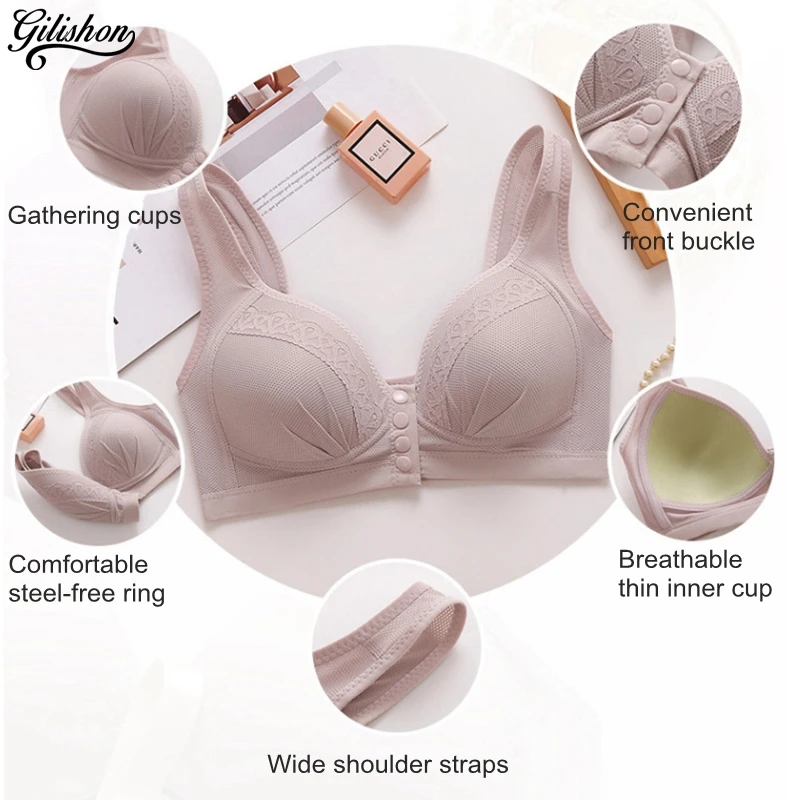 Sutiã de fechamento frontal de algodão macio para mulheres, Lingerie de seção fina, Roupa interior confortável, Sem sutiã de aço, Tank Top Bralette,