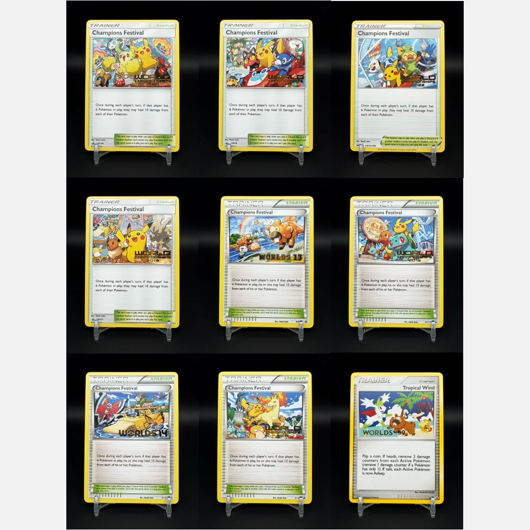 

DIY Proxy Cards PTCG English Champions Festival World Championships Promo 2009-2022 Pikachu Custom Collection Flash Cards