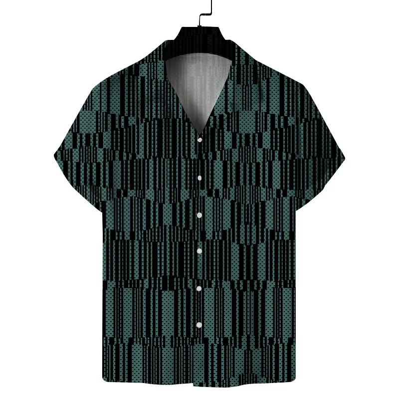 European and American Summer Men's Casual 3D Printed Floral Short Sleeved Cardigan Hawaiian Shirt for Men