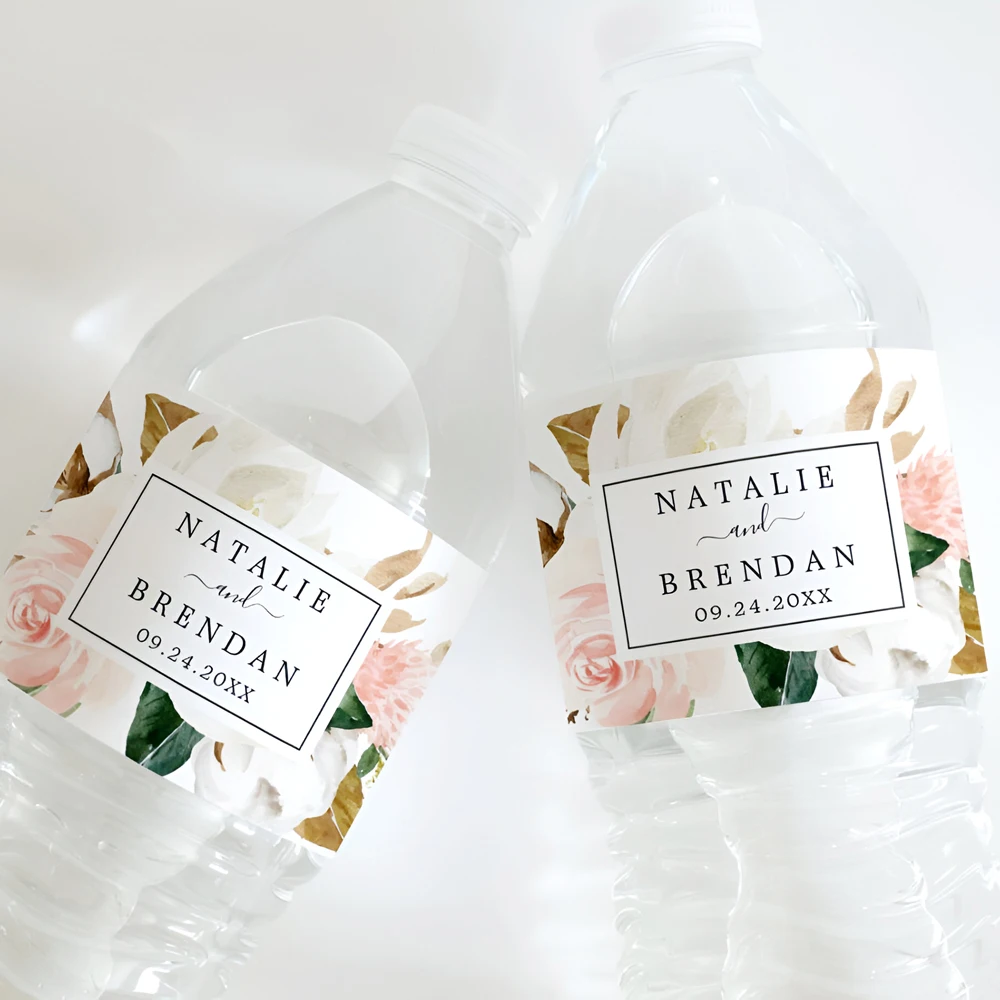 Personalized Water Bottle Label, Waterproof Stickers for Water Bottles, Wedding, Custom Label, 15 Pcs, 30Pcs