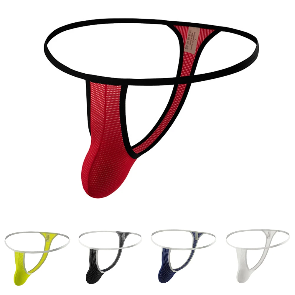 

Men Solid Color Lingerie Sexy Mesh Breathable Brazilian Underwear Lounge Sexy Tоy Mens Underpants Unisex Panties Thong G-String