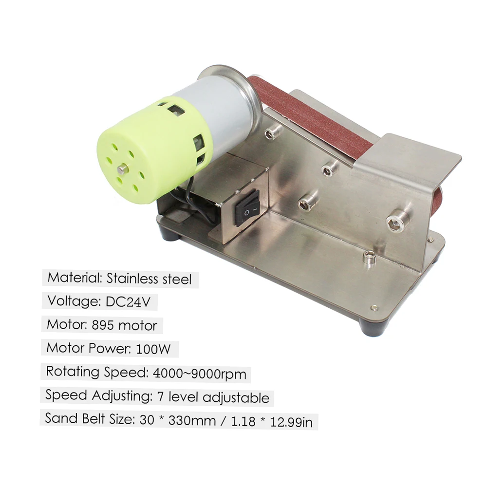 Grinder 15degree Fixed Angle Knife Sharpener Belt Sander 7 Level Adjustable Polisher Polishing Machine with 10pcs Sanding Belts