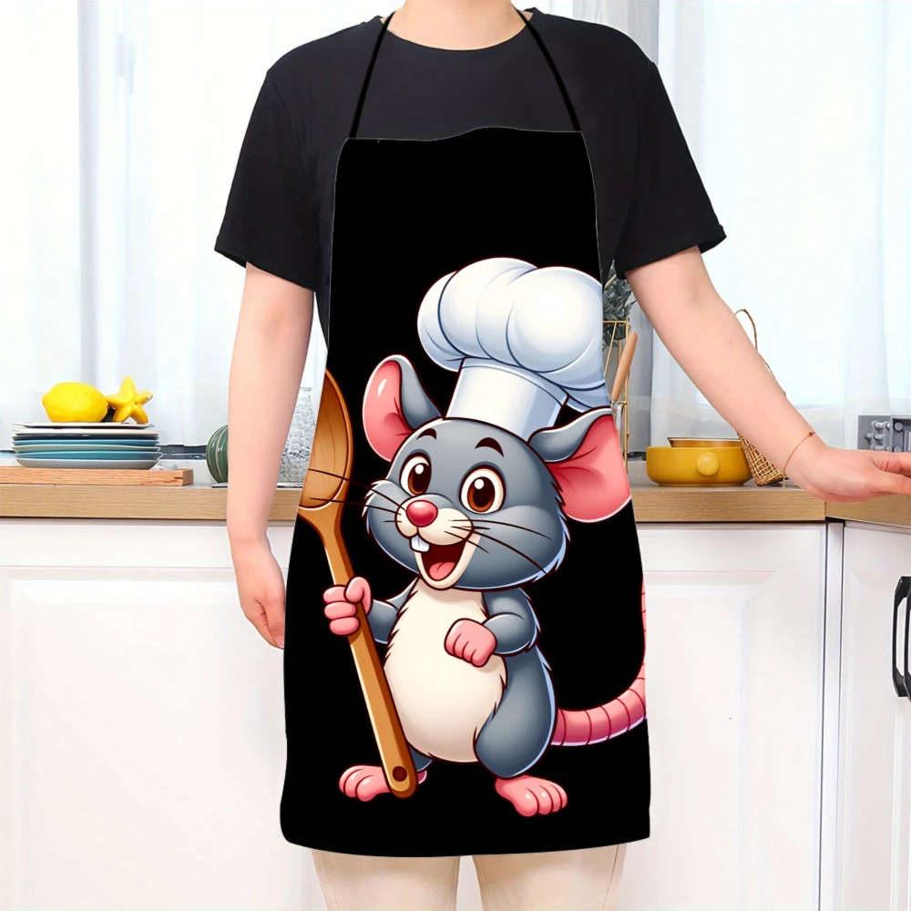 Cute Chef Mouse Apron With Wooden Spoon Design For Cooking And Baking Fun