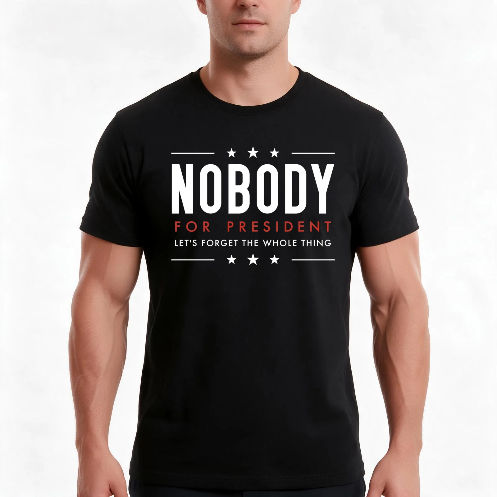 Nobody for President T-Shirt, Summer Casual Cotton Tee, Oversized Streetwear Tops, Vintage Graphic Print, Loose Fit Short Sleeve