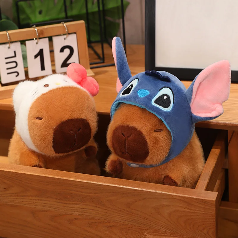 Couvre-chef Capybara jouets en peluche Pikachu point Kuromi peluche dessin animé Animal peluche poupée Kawaii chambre décor enfants anniversaire cadeaux de noël
