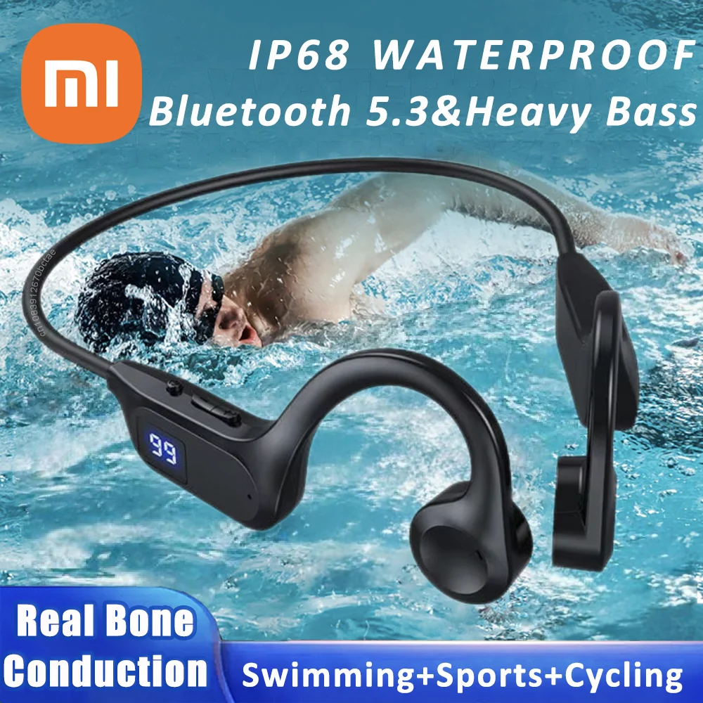 Xiaomi Real Bone Conduction Wireless Earphone Sport Earbud Bluetooth-Compatible Headset Hands-free With Mic For Swimming Running