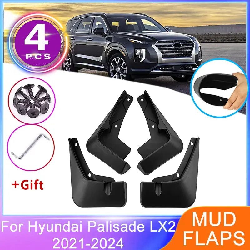 

4x For Hyundai Palisade LX2 2021 2022 2023 2024 MudFlaps Front Rear Mudguards Accessories Wheel Protector Splash Guards Mud Flap